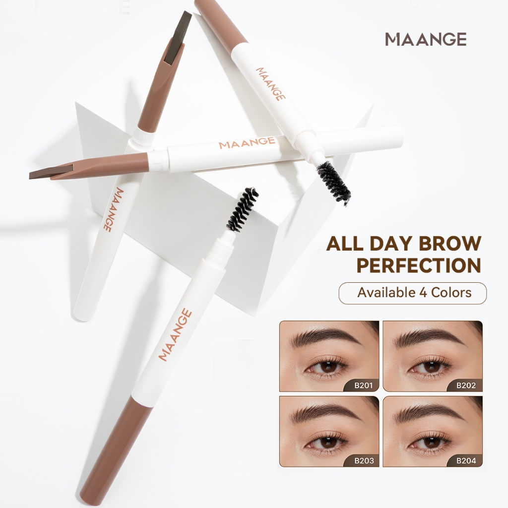 Bút kẻ mắt MAANGE Gel và bút chì kẻ lông mày hai đầu chống thấm nước và lâu trôi Thích hợp cho người mới bắt đầu MG-E04+E07
