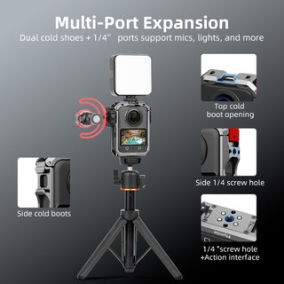 Dành Cho DJI Osmo 360 Toàn Cảnh Máy Ảnh Thể Thao Kim Loại Thỏ Lồng Đa Năng Mở Rộng Bảo Vệ Khung Kim Loại DJI 360 Toàn Cảnh Camera Phụ Kiện