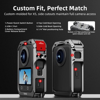 Dành Cho DJI Osmo 360 Toàn Cảnh Máy Ảnh Thể Thao Kim Loại Thỏ Lồng Đa Năng Mở Rộng Bảo Vệ Khung Kim Loại DJI 360 Toàn Cảnh Camera Phụ Kiện