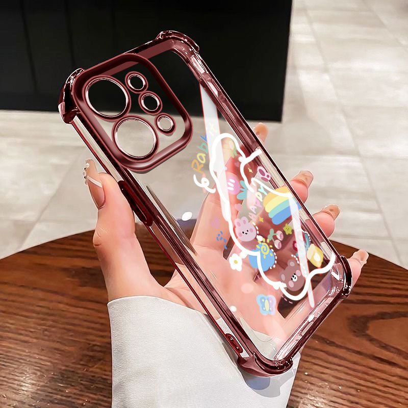 Ốp điện thoại YBD Cho OPPO A6T A6 Pro A6X Reno 15 Reno 14 Pro Reno 15F 14F 5G Gấu Hoạt Hình Dễ Thương Chống Rơi Rơi Bảo Vệ Toàn Diện