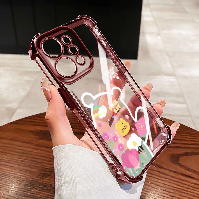 Ốp điện thoại YBD Cho OPPO A6T A6 Pro A6X Reno 15 Reno 14 Pro Reno 15F 14F 5G Gấu Hoạt Hình Dễ Thương Chống Rơi Rơi Bảo Vệ Toàn Diện