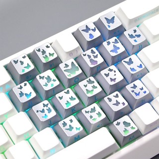 Bướm Clove Keycaps Trong Suốt Tỏa Sáng Xuyên Trái Tim Keycap Anh Đào Hồ Sơ Chất Liệu PC Cho Bàn Phím Cơ