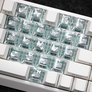 Bướm Clove Keycaps Trong Suốt Tỏa Sáng Xuyên Trái Tim Keycap Anh Đào Hồ Sơ Chất Liệu PC Cho Bàn Phím Cơ