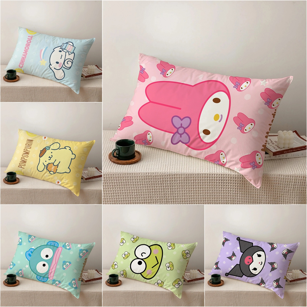 SANRIO Vỏ Gối Chữ Nhật In Hình Hello Kitty / Pochacco / Kuromi / Keroppi / Cinnamoroll Một Mặt Bằng Polyeste Dễ Thương Trang Trí Nhà Cửa