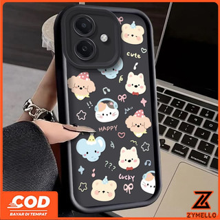 Ốp lưng cho Realme Note 50 Realme Note 60 Realme C75 C61 C53 C51 C65 C63 C67 C55 NarzoN55 NarzoN53 Vỏ điện thoại TPU chống sốc hình chú chó con, gấu và voi dễ thương