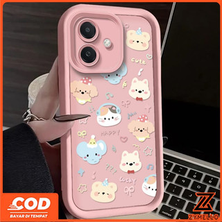 Ốp lưng cho Realme Note 50 Realme Note 60 Realme C75 C61 C53 C51 C65 C63 C67 C55 NarzoN55 NarzoN53 Vỏ điện thoại TPU chống sốc hình chú chó con, gấu và voi dễ thương