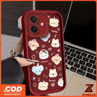 Ốp lưng cho Realme Note 50 Realme Note 60 Realme C75 C61 C53 C51 C65 C63 C67 C55 NarzoN55 NarzoN53 Vỏ điện thoại TPU chống sốc hình chú chó con, gấu và voi dễ thương