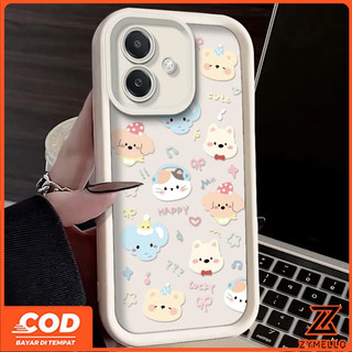Ốp lưng cho Realme Note 50 Realme Note 60 Realme C75 C61 C53 C51 C65 C63 C67 C55 NarzoN55 NarzoN53 Vỏ điện thoại TPU chống sốc hình chú chó con, gấu và voi dễ thương
