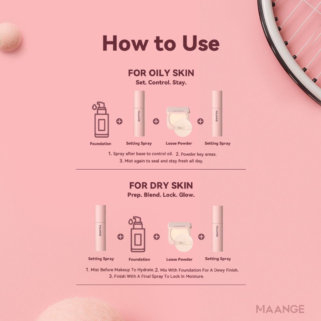 Xịt Khoáng Khóa Lớp MAANGE 50ml - Kiềm Dầu Thần Tốc / Cấp Nước 3 Tầng / Chống Mồ Hôi 12H