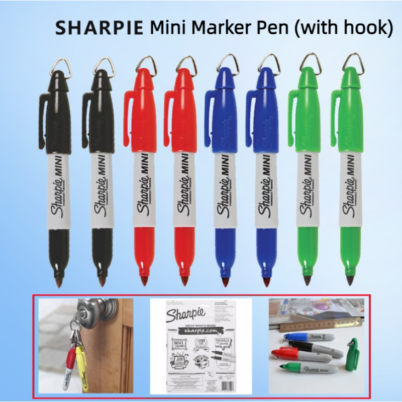1 Chiếc Sharpie MiNi Bút Đánh Dấu 9cm Siêu Ngắn Túi golf Bút Đánh Dấu Có Móc Treo Bút Gel