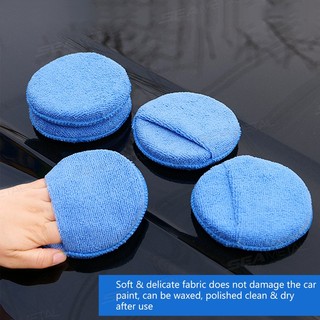 SEAMETAL 5 Chiếc Xe Sáp Ba Lan Bọt Biển 5 Inch Xe Chi Tiết Sáp Applicator Miếng Lót Túi Tròn Microfiber Bọt Biển Dụng Cụ Vệ Sinh Xe Hơi