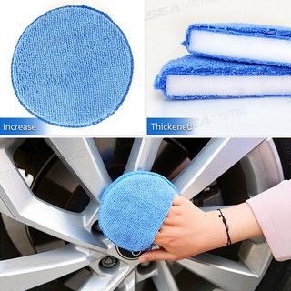 SEAMETAL 5 Chiếc Xe Sáp Ba Lan Bọt Biển 5 Inch Xe Chi Tiết Sáp Applicator Miếng Lót Túi Tròn Microfiber Bọt Biển Dụng Cụ Vệ Sinh Xe Hơi