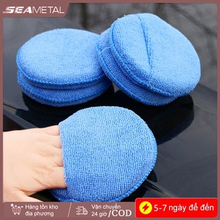 SEAMETAL 5 Chiếc Xe Sáp Ba Lan Bọt Biển 5 Inch Xe Chi Tiết Sáp Applicator Miếng Lót Túi Tròn Microfiber Bọt Biển Dụng Cụ Vệ Sinh Xe Hơi