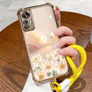 Ốp Lưng Cho Xiaomi 12 12s 12x 12 Pro 12s Pro Thẩm Mỹ Hoa Và Hoàng Hôn Họa Tiết Đẹp Vỏ Điện Thoại Mạ Điện TPU Mềm Chống Sốc Miễn Phí Dây Buộc