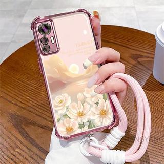 Ốp Lưng Cho Xiaomi 12 12s 12x 12 Pro 12s Pro Thẩm Mỹ Hoa Và Hoàng Hôn Họa Tiết Đẹp Vỏ Điện Thoại Mạ Điện TPU Mềm Chống Sốc Miễn Phí Dây Buộc