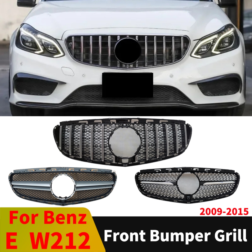 Dành Cho Xe Mercedes Benz E Lớp W212 2009 2010 2011 2012 2013 2014 2015 GT Kim Cương Phía Trước Tản Nhiệt Lưới Hood Lưới Tản Nhiệt Ốp Lưng Nướng Thay Thế Một Phần Điều Chỉnh Tái Trang Bị