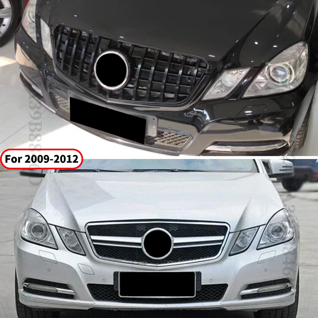 Dành Cho Xe Mercedes Benz E Lớp W212 2009 2010 2011 2012 2013 2014 2015 GT Kim Cương Phía Trước Tản Nhiệt Lưới Hood Lưới Tản Nhiệt Ốp Lưng Nướng Thay Thế Một Phần Điều Chỉnh Tái Trang Bị