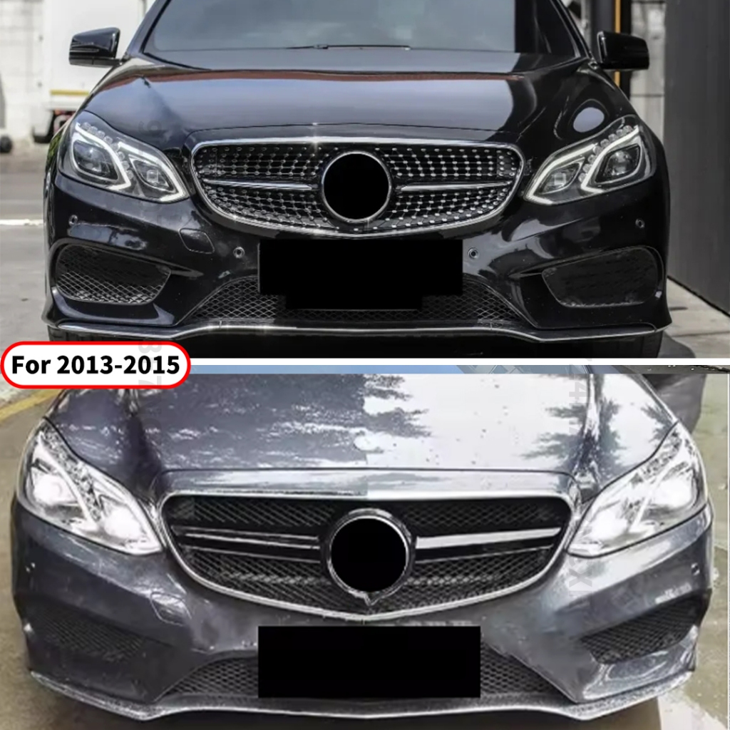 Dành Cho Xe Mercedes Benz E Lớp W212 2009 2010 2011 2012 2013 2014 2015 GT Kim Cương Phía Trước Tản Nhiệt Lưới Hood Lưới Tản Nhiệt Ốp Lưng Nướng Thay Thế Một Phần Điều Chỉnh Tái Trang Bị
