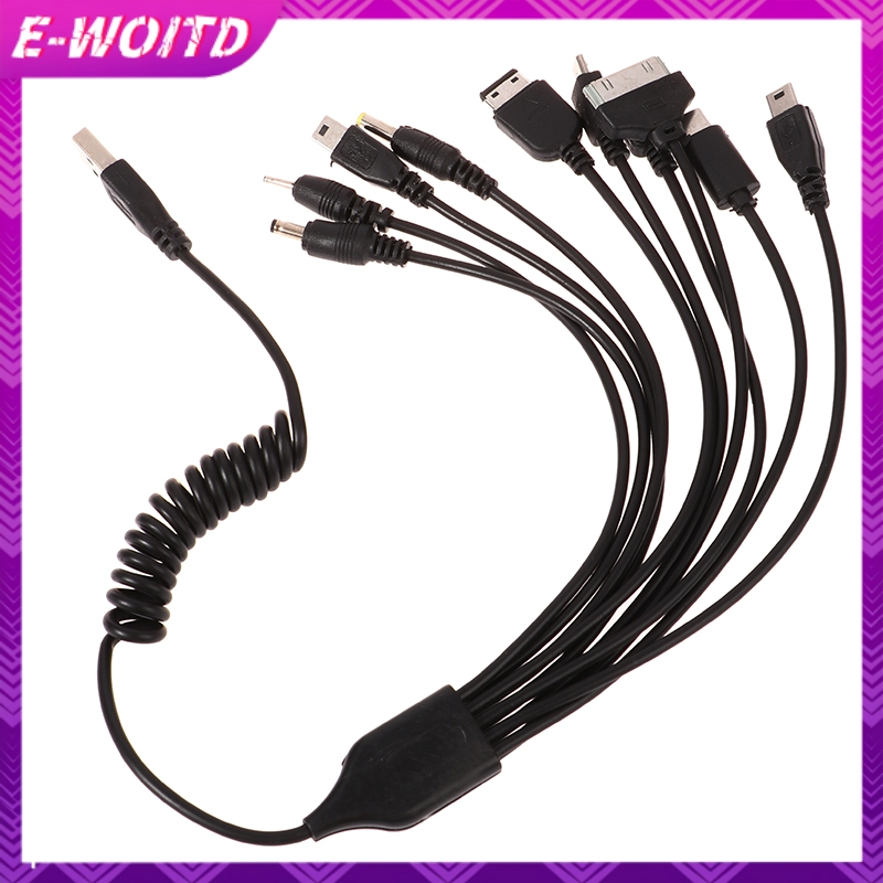 E-woitd 1Pc 10 Trong 1 Micro USB Đa Pin Cáp Sạc Đa Năng USB Adapter Cáp Dây Dữ Liệu Dây Cáp Truyền Dữ Liệu HNVN