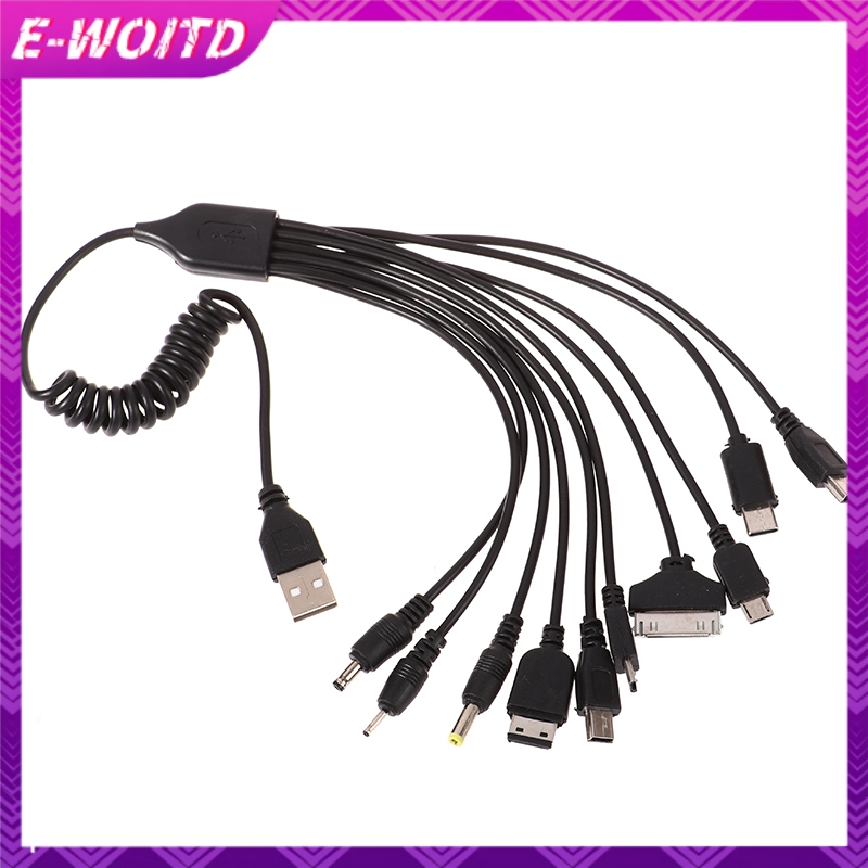 E-woitd 1Pc 10 Trong 1 Micro USB Đa Pin Cáp Sạc Đa Năng USB Adapter Cáp Dây Dữ Liệu Dây Cáp Truyền Dữ Liệu HNVN
