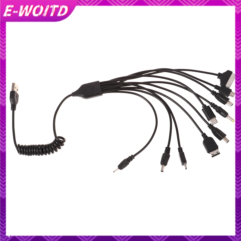E-woitd 1Pc 10 Trong 1 Micro USB Đa Pin Cáp Sạc Đa Năng USB Adapter Cáp Dây Dữ Liệu Dây Cáp Truyền Dữ Liệu HNVN