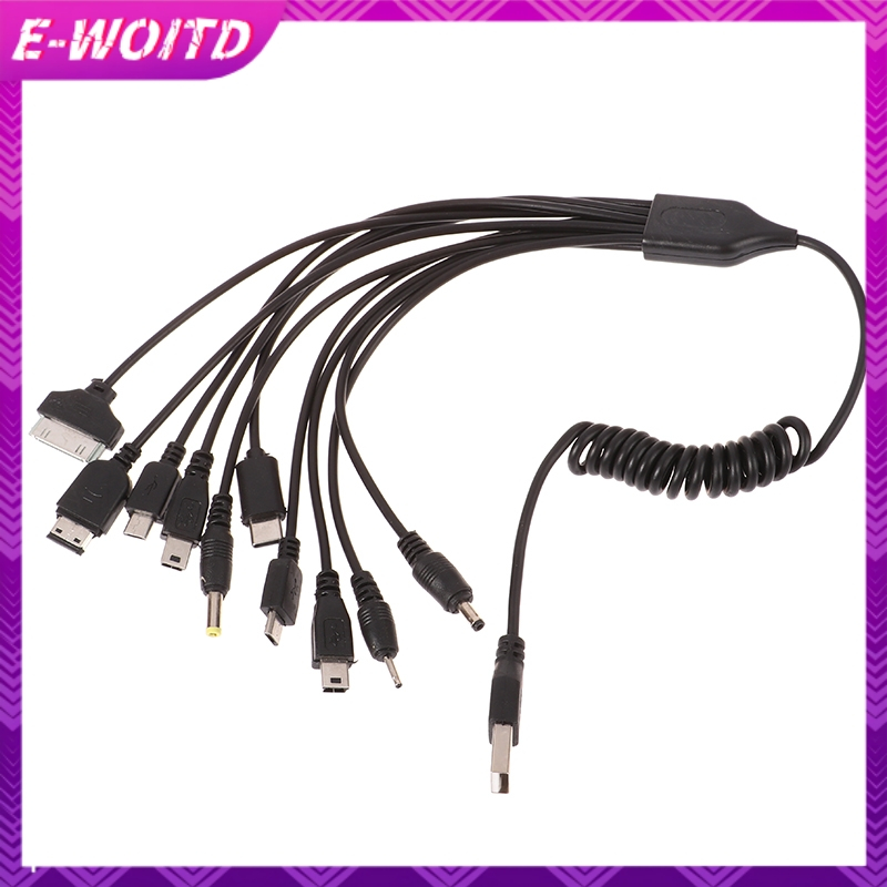 E-woitd 1Pc 10 Trong 1 Micro USB Đa Pin Cáp Sạc Đa Năng USB Adapter Cáp Dây Dữ Liệu Dây Cáp Truyền Dữ Liệu HNVN