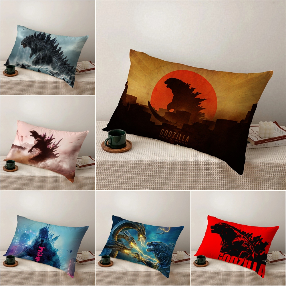 Vỏ Gối Đơn Hình Chữ Nhật In Hình Godzilla Polyeste Trang Trí Nhà Cửa (Không Kèm Lõi)