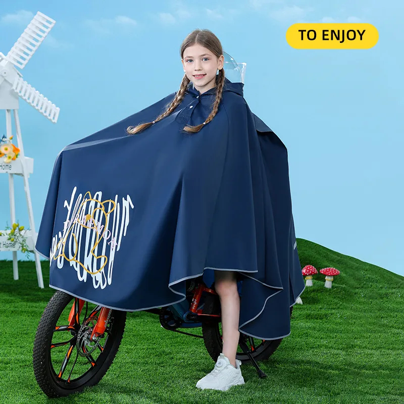 Chất lượng cao - áo mưa trẻ em, chất liệu EVA dày, có thể đeo túi đi học, hoa văn thời trang, áo mưa trẻ em - phù hợp với trẻ em từ 5-15 tuổi