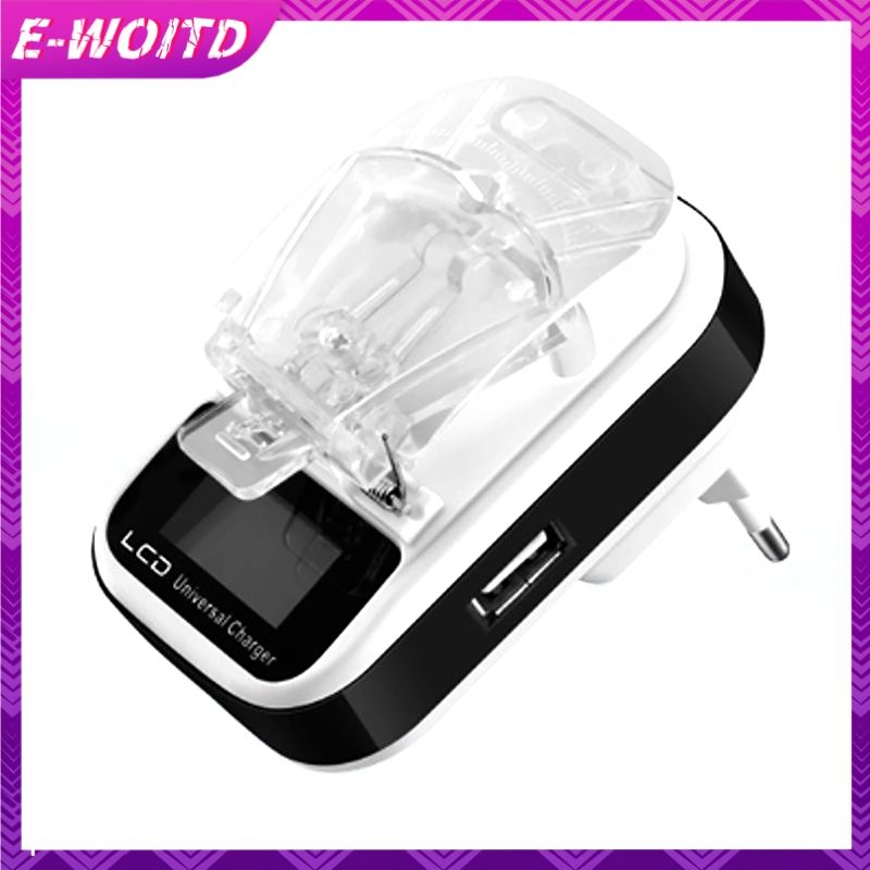 E-woitd Sạc Đa Năng Du Lịch Sạc Tường USB Có Màn Hình LCD Cho Điện Thoại Di Động Camera HNVN
