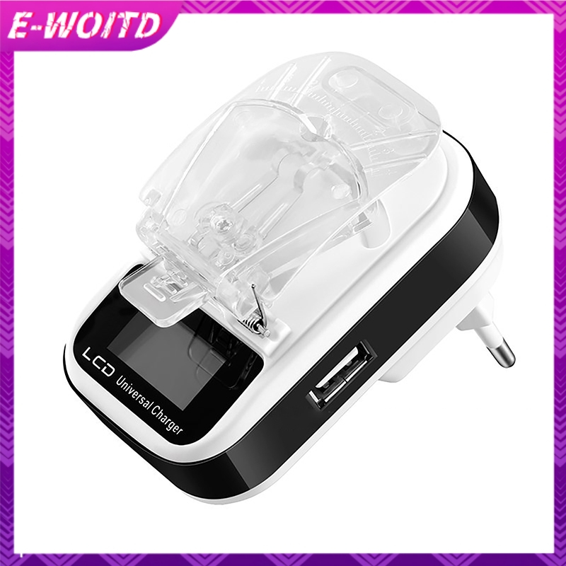 E-woitd Sạc Đa Năng Du Lịch Sạc Tường USB Có Màn Hình LCD Cho Điện Thoại Di Động Camera HNVN