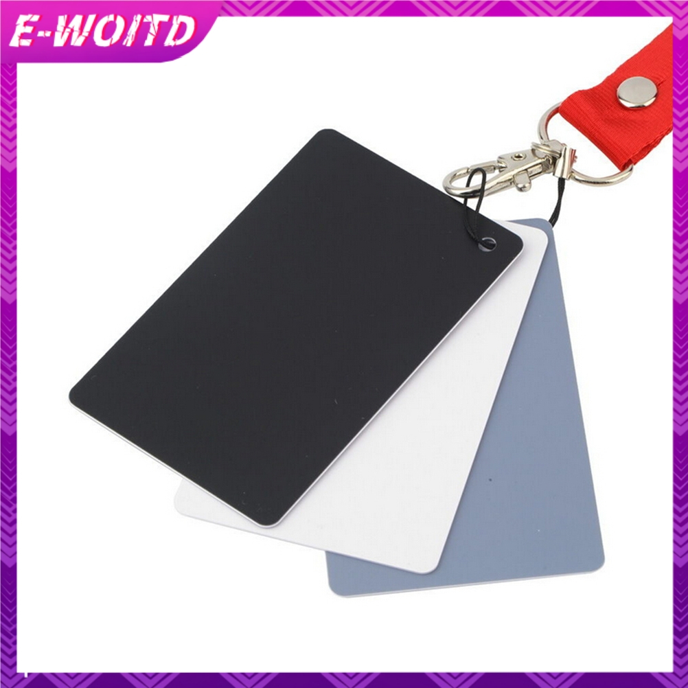 E-woitd 3 trong 1 Pocket-Size Kỹ Thuật Số Trắng Đen Xám Cân Bằng Thẻ 18% Xám Chất Lượng HNVN