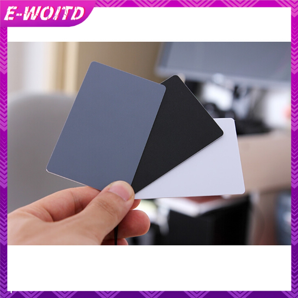 E-woitd 3 trong 1 Pocket-Size Kỹ Thuật Số Trắng Đen Xám Cân Bằng Thẻ 18% Xám Chất Lượng HNVN