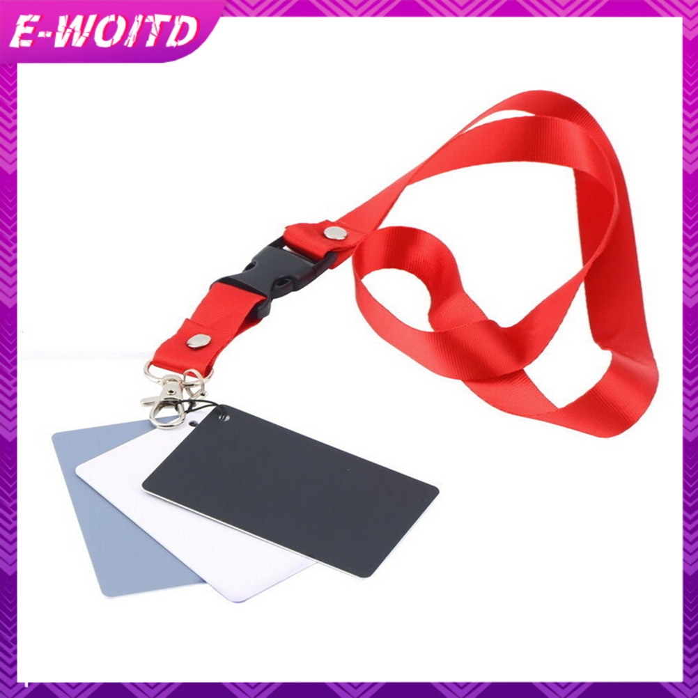 E-woitd 3 trong 1 Pocket-Size Kỹ Thuật Số Trắng Đen Xám Cân Bằng Thẻ 18% Xám Chất Lượng HNVN