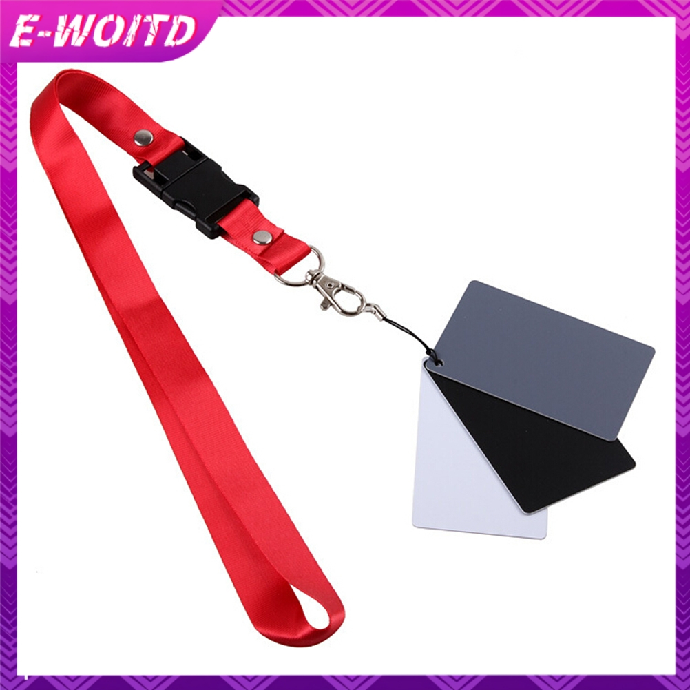 E-woitd 3 trong 1 Pocket-Size Kỹ Thuật Số Trắng Đen Xám Cân Bằng Thẻ 18% Xám Chất Lượng HNVN