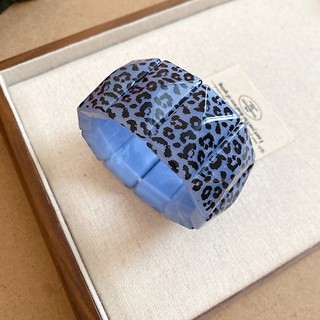 Vòng tay acrylic vuông in hình con báo, trang sức thời trang cho nữ