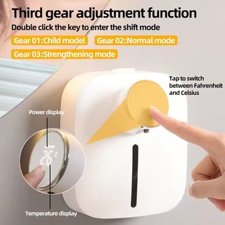 Youpin Máy phân phối xà phòng tự động treo tường Cảm biến hồng ngoại đa chức năng LED Màn hình kỹ thuật số Xốp không chạm USB có thể sạc lại
