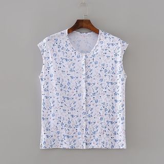 ✨ (Đang bán nóng)Cotton Nguyên Chất Nút Vai Rộng Nữ Áo Vest Trung Niên Người Cao Tuổi Rời Kích Thước Lớn Không Tay Áo Mẹ Người Cao Tuổi Nữ Cardigan Bộ Đồ Ngủ 401D