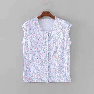 ✨ (Đang bán nóng)Cotton Nguyên Chất Nút Vai Rộng Nữ Áo Vest Trung Niên Người Cao Tuổi Rời Kích Thước Lớn Không Tay Áo Mẹ Người Cao Tuổi Nữ Cardigan Bộ Đồ Ngủ 401D