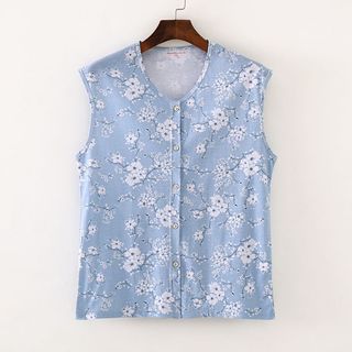 ✨ (Đang bán nóng)Cotton Nguyên Chất Nút Vai Rộng Nữ Áo Vest Trung Niên Người Cao Tuổi Rời Kích Thước Lớn Không Tay Áo Mẹ Người Cao Tuổi Nữ Cardigan Bộ Đồ Ngủ 401D