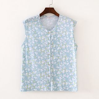 ✨ (Đang bán nóng)Cotton Nguyên Chất Nút Vai Rộng Nữ Áo Vest Trung Niên Người Cao Tuổi Rời Kích Thước Lớn Không Tay Áo Mẹ Người Cao Tuổi Nữ Cardigan Bộ Đồ Ngủ 401D
