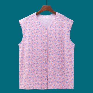✨ (Đang bán nóng)Cotton Nguyên Chất Nút Vai Rộng Nữ Áo Vest Trung Niên Người Cao Tuổi Rời Kích Thước Lớn Không Tay Áo Mẹ Người Cao Tuổi Nữ Cardigan Bộ Đồ Ngủ 401D