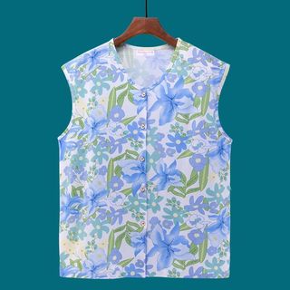 ✨ (Đang bán nóng)Cotton Nguyên Chất Nút Vai Rộng Nữ Áo Vest Trung Niên Người Cao Tuổi Rời Kích Thước Lớn Không Tay Áo Mẹ Người Cao Tuổi Nữ Cardigan Bộ Đồ Ngủ 401D