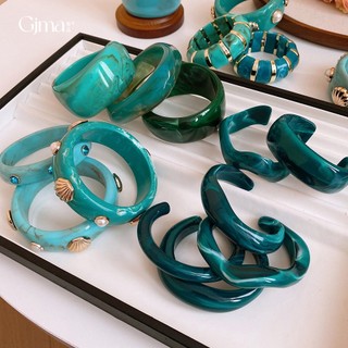 Vòng tay acrylic màu xanh dành cho nữ, thiết kế thời trang và cá tính