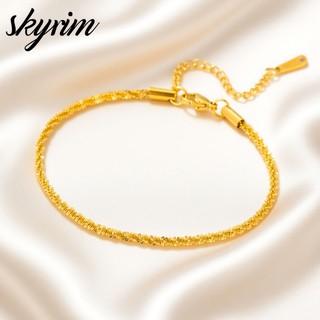 Vòng tay vàng tối giản đơn giản SKYRIM dành cho nữ Trang sức nhẹ bằng thép không gỉ