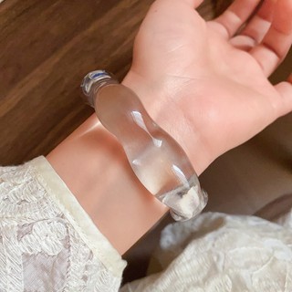 Vòng tay acrylic trong suốt dành cho nữ, phong cách cá tính và cao cấp