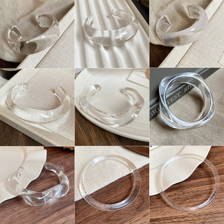 Vòng tay acrylic trong suốt dành cho nữ, phong cách cá tính và cao cấp