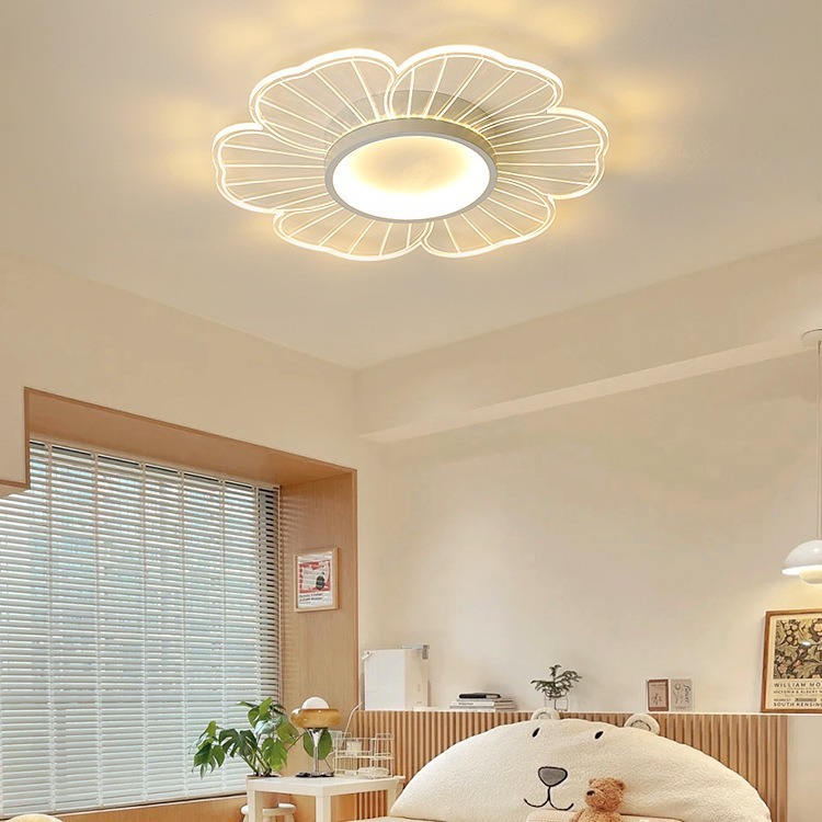 Đèn trần hoa, Đèn chùm Led mờ 3 màu Acrylic hiện đại, Phòng ngủ Nghiên cứu Phòng khách Trang trí phòng ăn Trung tâm nhà Đèn khí quyển thẩm mỹ