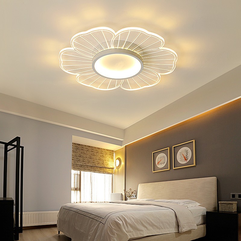 Đèn trần hoa, Đèn chùm Led mờ 3 màu Acrylic hiện đại, Phòng ngủ Nghiên cứu Phòng khách Trang trí phòng ăn Trung tâm nhà Đèn khí quyển thẩm mỹ