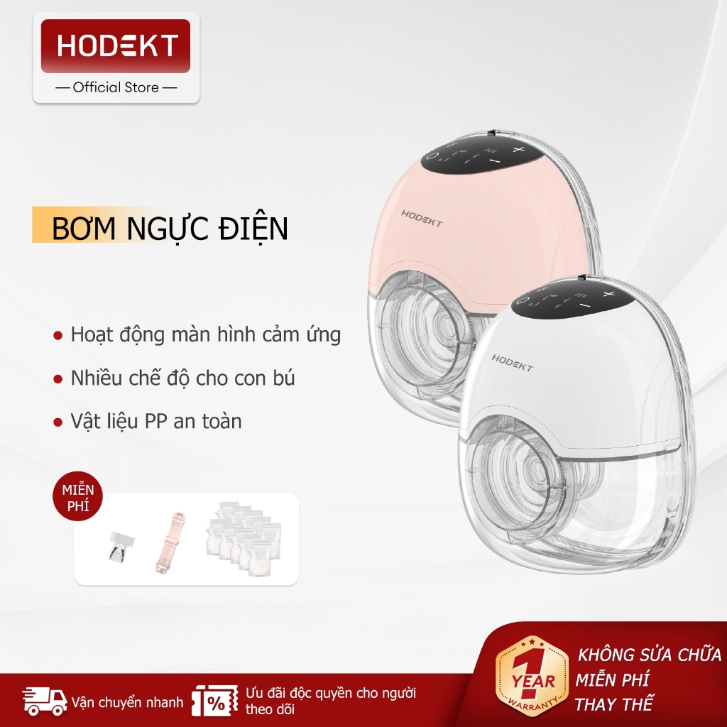 Máy Hút Sữa Điện Đeo Được HODEKT 180ml Không Cần Dùng Tay 12 Mức Hút Chất Liệu Pp An Toàn Dễ Mang Theo