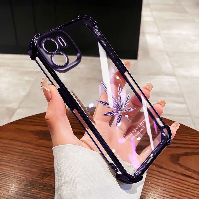 Ốp điện thoại chống rơi YBD cho Redmi A1 A2 Plus A1 + A2 + 2022 Xiaomi POCO C50 C51 Lá phong bạch quả cổ điển Bảo vệ toàn diện Ốp lưng trong suốt